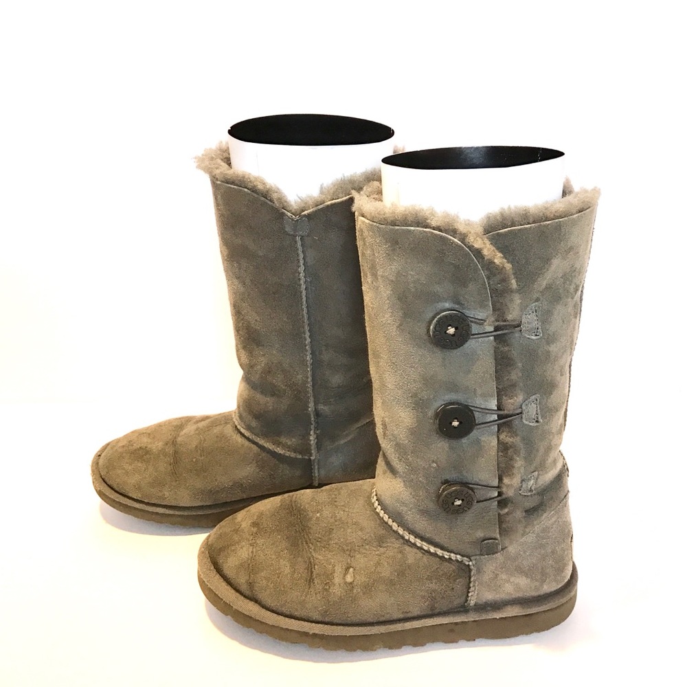 Ugg Bailey Button Gray Boots Women's Size 5